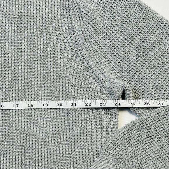 The Normal Brand 1/4 Zip Waffle Knit Zip Pullover Sweater Gray Mens Size 2XL - Picture 10 of 11